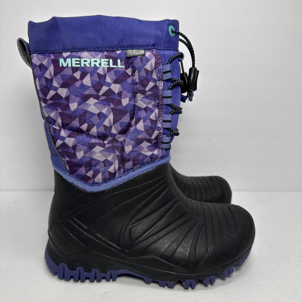 Merrell - Snow Boots - Girls Size 12 - Snow Quest Waterproof Purple Mosaic -40 F - Picture 2 of 11